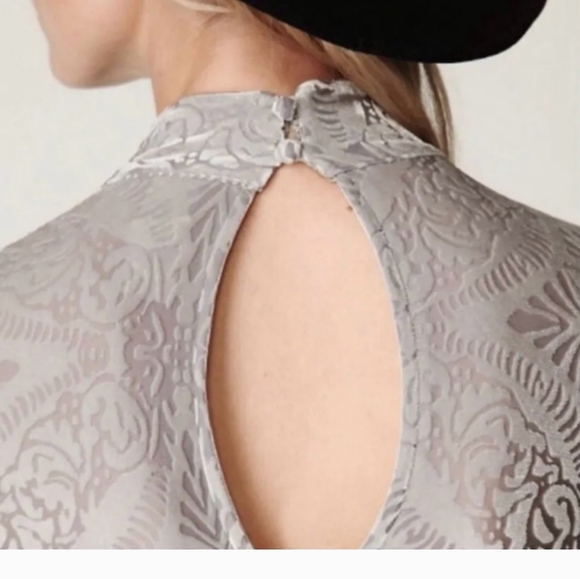 Free People Silver Burnout Le Deux Tunic Dress Sz XS - Picture 4 of 8